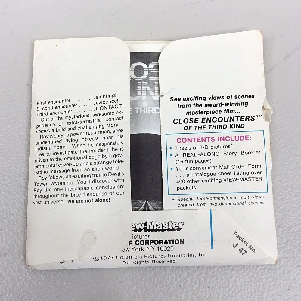 Close Encounters of the Third Kind 1977 View-Master Packet J-47 FULL COLOR Film